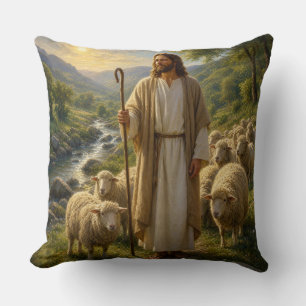 Jesus der Gute Hirte im Golden Valley Kissen