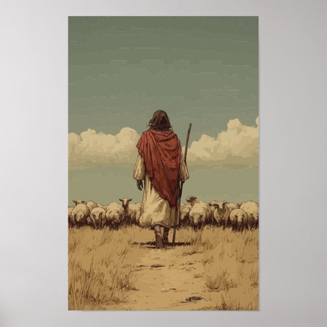 Jesus der Gute Hirte Poster (Vorne)