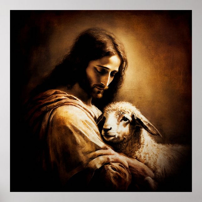 Jesus ~ Der gute Hirte ~ Psalm 23 ~ Poster (Vorne)
