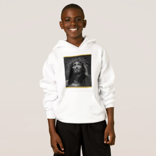 Jesus, der Himmel mit einem Goldfolienentwurf Hoodie