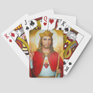 Jesus der König segnet das Heilige Herz Jesu Spielkarten