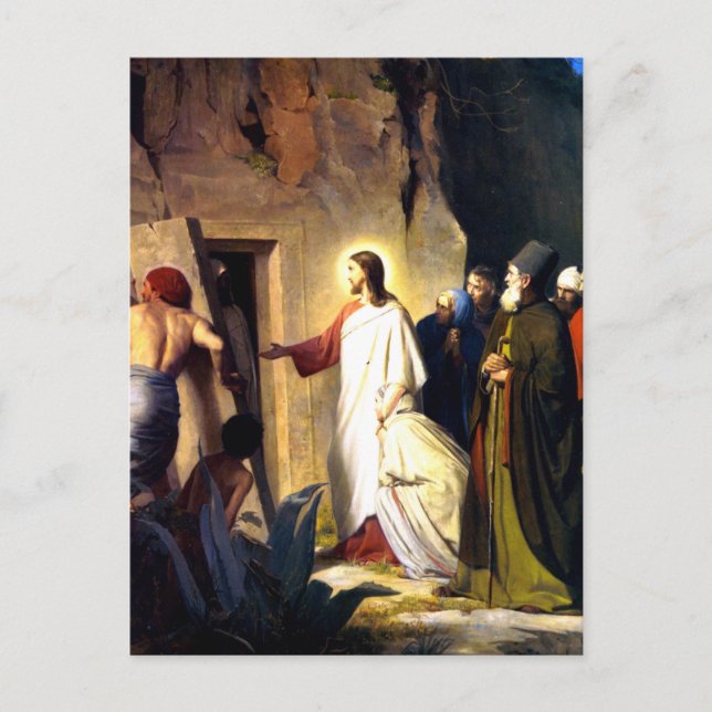 Jesus, der Lazarus aus den Toten erhebt Postkarte (Vorderseite)