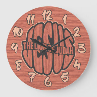 Jesus der Löwe von Judah mit der Redwood Wall Uhr