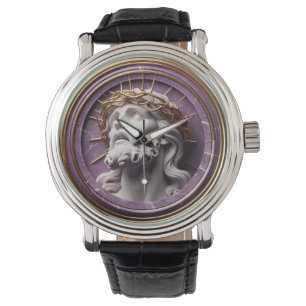 Jesus, der mit Dornen in den Himmel schaut Armbanduhr
