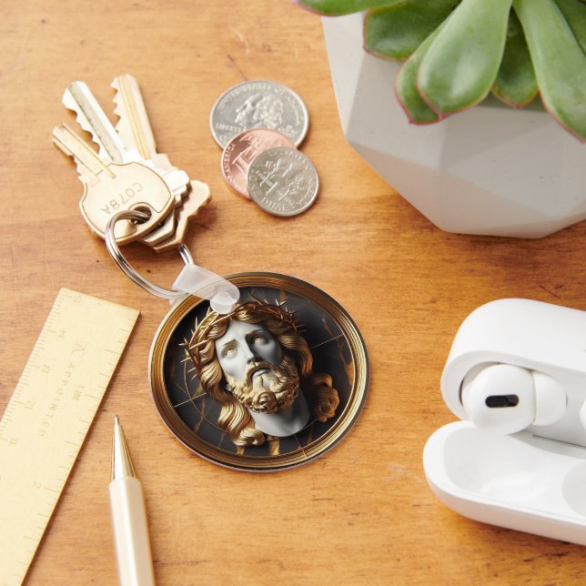 Jesus, der mit göttlicher Begegnung in den Himmel  Schlüsselanhänger (Schreibtisch)