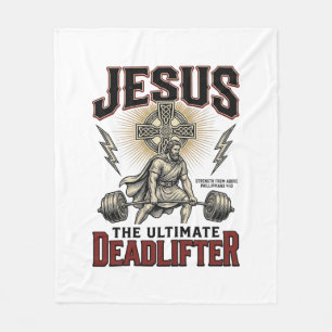Jesus Der ultimative Deadlifter Vintage Christlich Fleecedecke