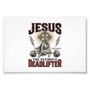 Jesus Der ultimative Deadlifter Vintage Christlich Fotodruck