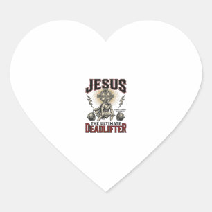 Jesus Der ultimative Deadlifter Vintage Christlich Herz-Aufkleber