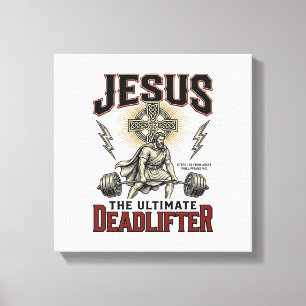 Jesus Der ultimative Deadlifter Vintage Christlich Leinwanddruck
