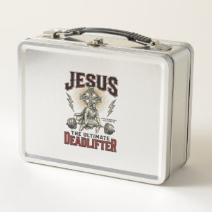 Jesus Der ultimative Deadlifter Vintage Christlich Metall Brotdose