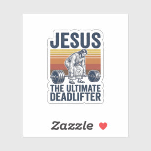 Jesus der ultimative Deadlifter Vintage Gym-Shirt_ Aufkleber