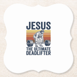 Jesus Der ultimative Deadlifter Vintage Gym Shirt_ Untersetzer