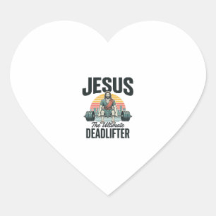 Jesus Der ultimative Deadlifter Vintage Herz-Aufkleber