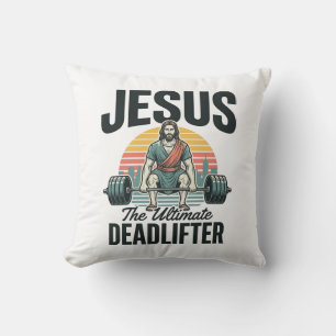Jesus Der ultimative Deadlifter Vintage Kissen