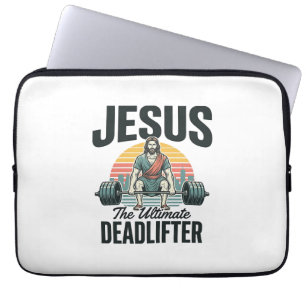 Jesus der ultimative Deadlifter Vintage Laptopschutzhülle
