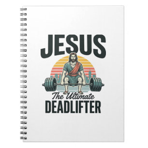 Jesus der ultimative Deadlifter Vintage Notizblock