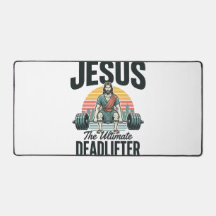 Jesus Der ultimative Deadlifter Vintage Schreibtischunterlage