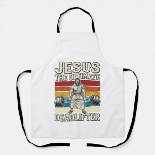 Jesus der ultimative Deadlifter Vintage-Vektordesi Schürze
