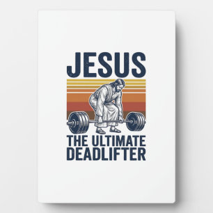 Jesus Der ultimative Kraftsportler Vintage-Gym-Shi Fotoplatte