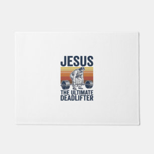 Jesus der ultimative Kraftsportler Vintage Gym-Shi Fußmatte
