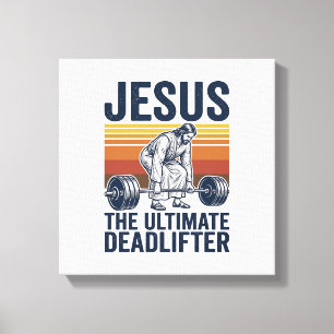 Jesus Der ultimative Kraftsportler Vintage-Gym-Shi Leinwanddruck