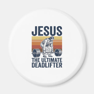 Jesus Der ultimative Kraftsportler Vintage-Gym-Shi Magnet