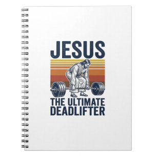 Jesus der ultimative Kraftsportler Vintage Gym-Shi Notizblock