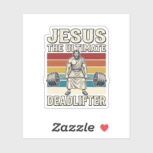 Jesus der ultimative Kraftsportler Vintage-Vektord Aufkleber