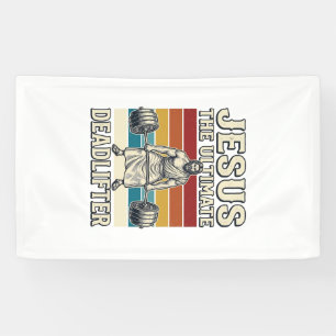 Jesus der ultimative Kraftsportler Vintage-Vektord Banner