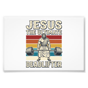Jesus Der ultimative Kraftsportler Vintage-Vektord Fotodruck