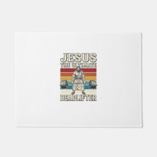 Jesus der ultimative Kraftsportler Vintage-Vektord Fußmatte