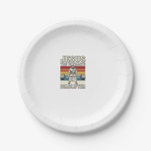 Jesus der ultimative Kraftsportler Vintage-Vektord Pappteller