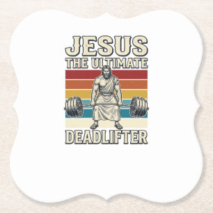 Jesus der ultimative Kraftsportler Vintage-Vektord Untersetzer