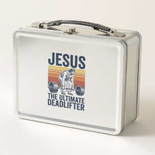 Jesus der ultimative Kreuzheben-Trainer Vintage-Gy Metall Brotdose
