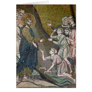 Jesus, der verkrüppelt und das blinde heilt