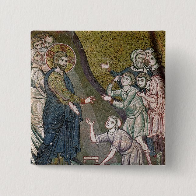 Jesus, der verkrüppelt und das blinde heilt button (Vorderseite)