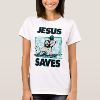 Jesus der Wasserpolo Goalie Rette für Christus in  T-Shirt
