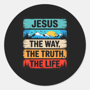 Jesus Der Weg Die Wahrheit Das Leben Inspirierende Runder Aufkleber