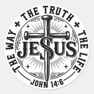 Jesus Der Weg Die Wahrheit Das Leben Runder Aufkleber