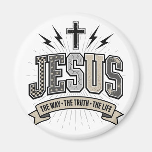 Jesus Der Weg Die Wahrheit Das Leben Vintage Chris Magnet