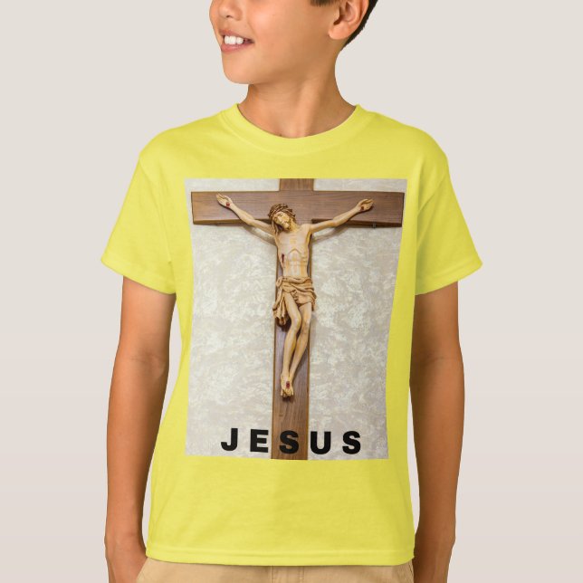 Jesus-Design mit Kreuz T-Shirt (Vorderseite)
