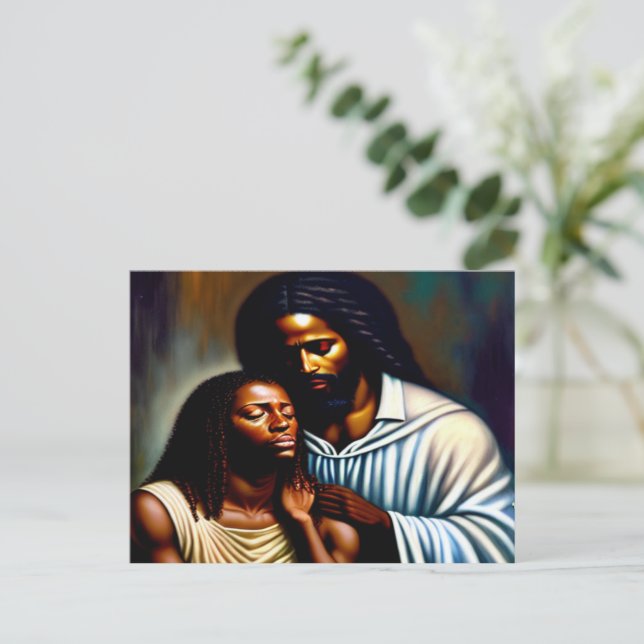 Jesus die Comforter Christlich Art Postcard Postkarte (Stehend Vorderseite)