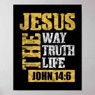 Jesus Die Wahrheit Leben Johannes 14:6 Christliche Poster
