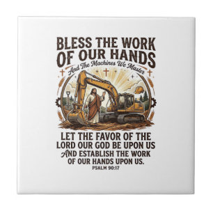 Jesus Diesel Mechaniker Schweres Gerät Shirt Glaub Fliese
