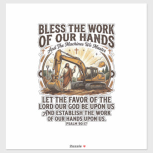 Jesus Diesel Mechaniker Schweres Gerät T-Shirt Gla Aufkleber