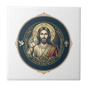 Jesus Digital Artist iPad Kunst T-Shirt Inspiriere Fliese