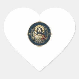 Jesus Digital Artist iPad Kunst T-Shirt Inspiriere Herz-Aufkleber