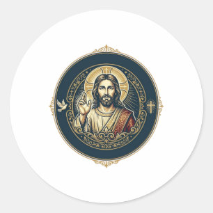 Jesus Digital Artist iPad Kunst T-Shirt Inspiriere Runder Aufkleber