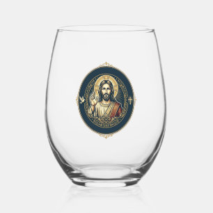 Jesus Digital Artist iPad Kunst T-Shirt Inspiriere Weinglas Ohne Stiel