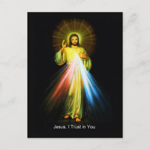 Jesus Divine Mercy Catholic Postcard Postkarte